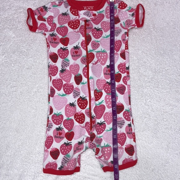 TCP strawberry I love daddy shortall pajama one piece zip cotton 2t - Picture 3 of 7
